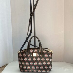 Dooney & Bourke Ohio State Buckeyes Coated Leather Crossbody Satchel Handbag